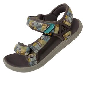 Teva Terra Fi Lite Women 8 Brown Blue Geometric Sport Hiking Outdoor Sandals